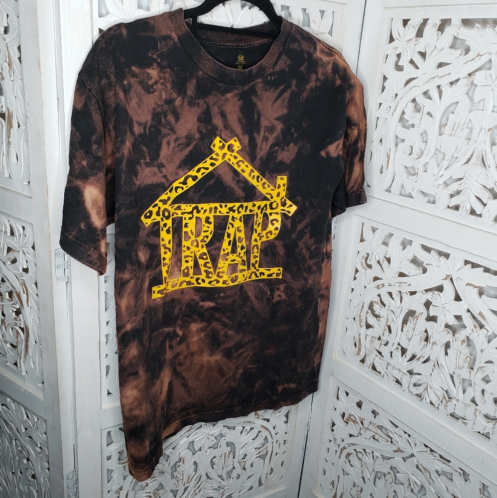 Trap House Bleach Dye Tee Size Medium